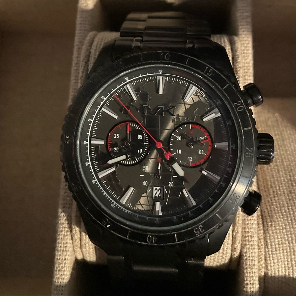 Michael Kors Black Watch, Red Detailing